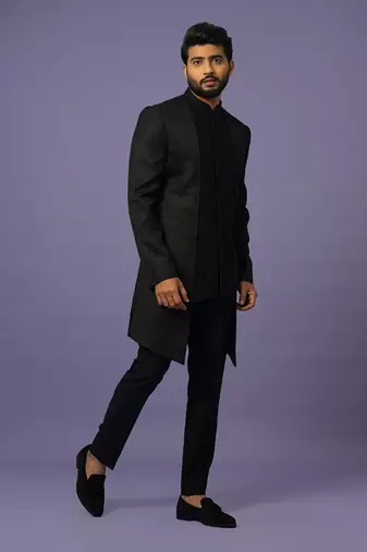 Textured achkan set