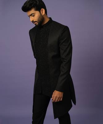 Textured achkan set 3