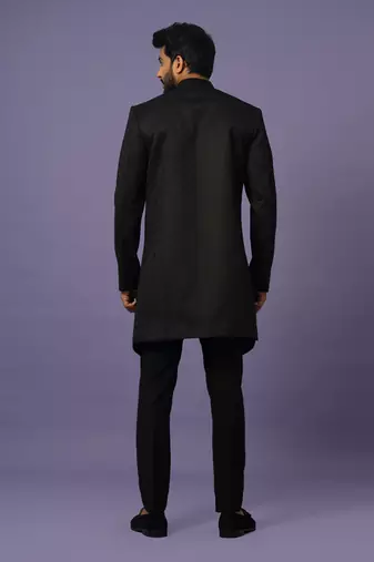 Textured achkan set