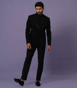 Ink black bandhgala set