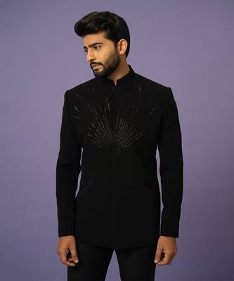 Ink black bandhgala set 3