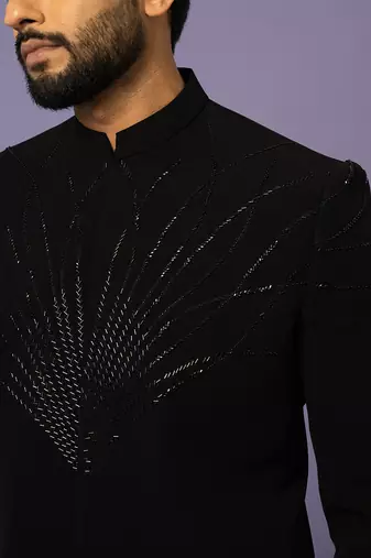 Ink black bandhgala set