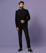 Jet black bandhgala set