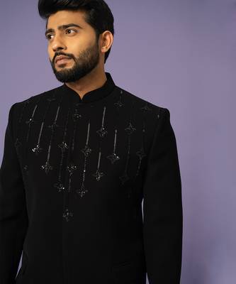 Jet black bandhgala set 3