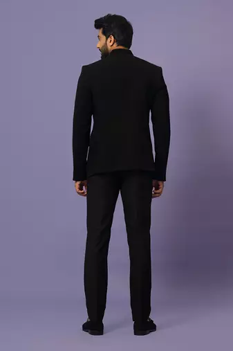 Jet black bandhgala set