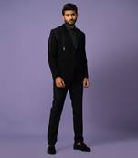 Satin lapel suit set