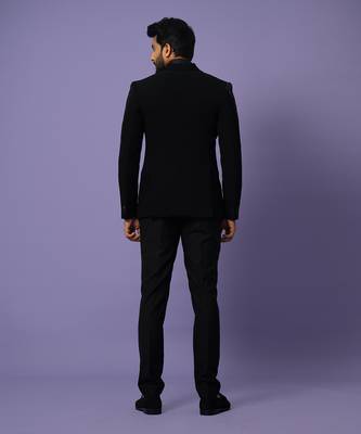 Satin lapel suit set 5