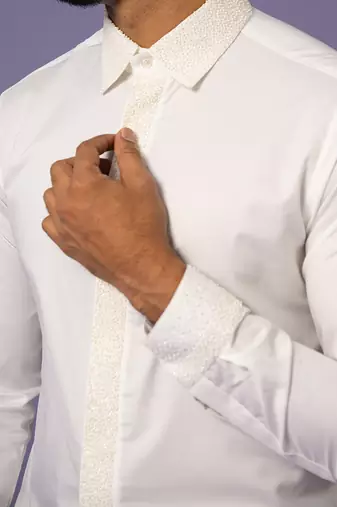 Ivory moti shirt set