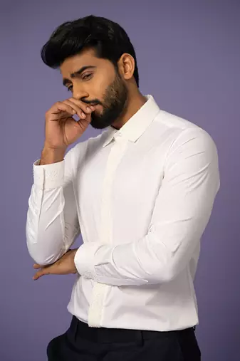 Ivory moti shirt set