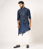Asymmetric kurta & nehru jacket set