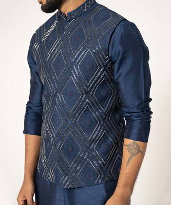 Indigo diagonal nehru jackert 3