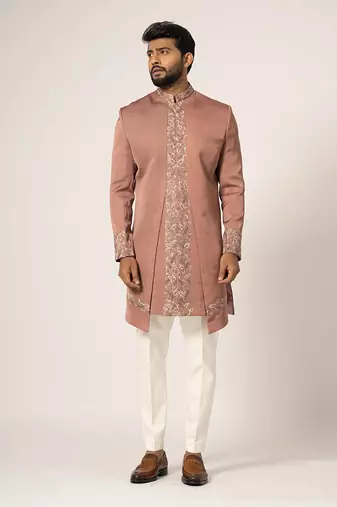 Dusty rose achkan
