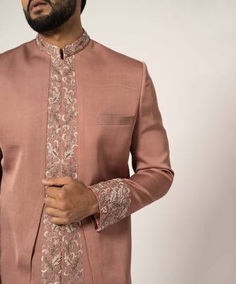 Dusty rose achkan 3