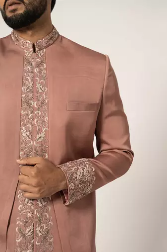 Dusty rose achkan
