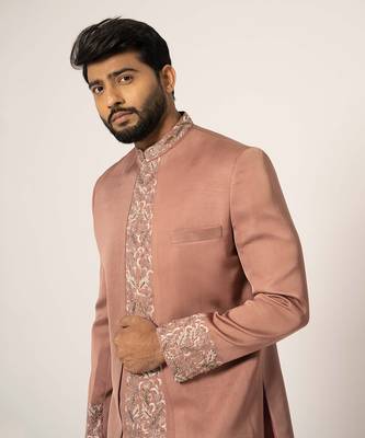 Dusty rose achkan 4