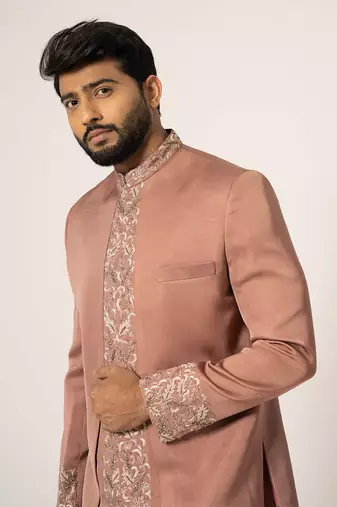Dusty rose achkan