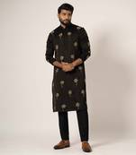 Black tropical kurta set