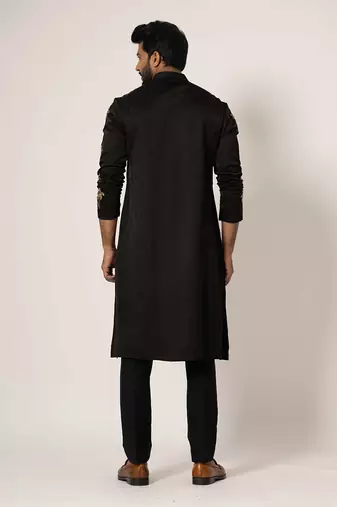 Black tropical kurta set