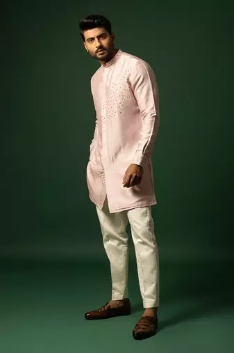 Pink embroidered kurta set
