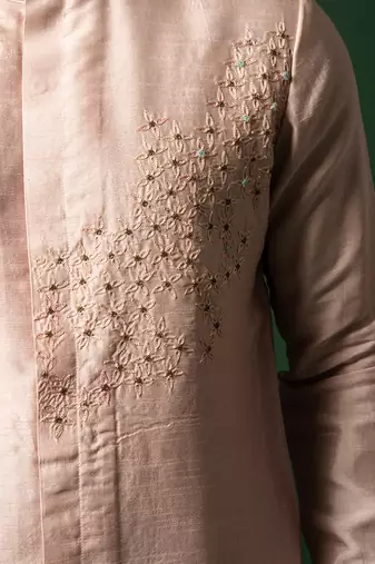 Pink embroidered kurta set