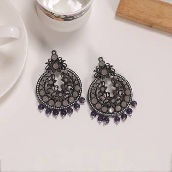 Gray color antique earrings 2