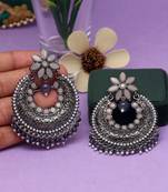 Gray color antique earrings