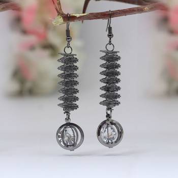 Black color antique earrings combo of 6 pairs 2