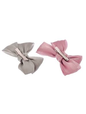 Set of 2 pink & green alligator hair clip 3