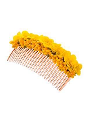 Yellow floral handcrafed hair accessory 2