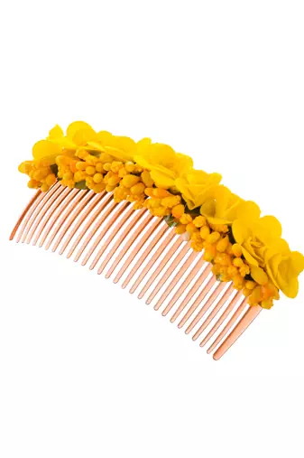 Yellow floral handcrafed hair accessory