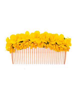 Yellow floral handcrafed hair accessory 3