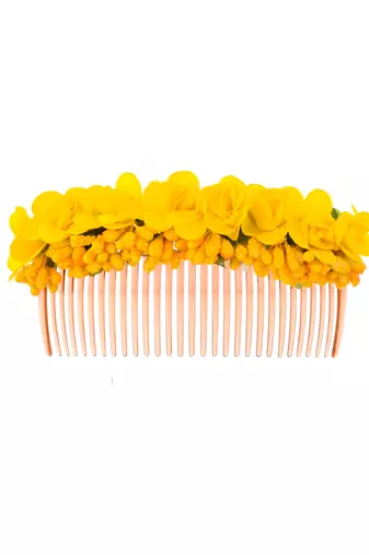 Yellow floral handcrafed hair accessory