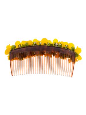 Yellow floral handcrafed hair accessory 4