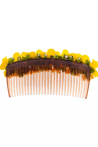 Yellow floral handcrafed hair accessory