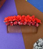 Red floral handcrafed hair accessory