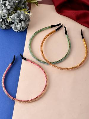 Women set of 3 multi-color hairband 1