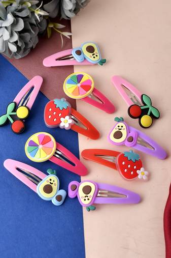 Set of 10 multi color tic tac hair clip