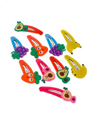 Set of 10 multi color tic tac hair clip 4