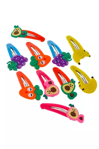 Set of 10 multi color tic tac hair clip