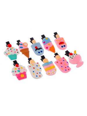 Set of 10 multi color alligator hair clip 4