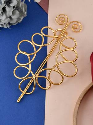 Women gold toned embellished hair accessory 1