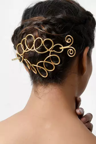 Women gold toned embellished hair accessory