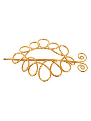 Women gold toned embellished hair accessory 3