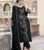 green velvet embroidered dress material