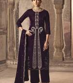 wine velvet embroidered dress material