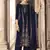 navy blue velvet embroidered dress material