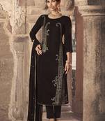 brown velvet embroidered dress material