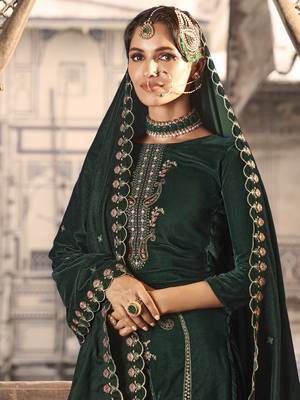 green velvet embroidered dress material 2