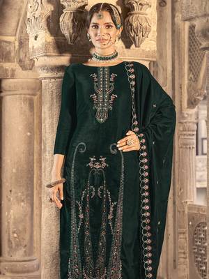 green velvet embroidered dress material 4