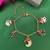 Christmas bracelet santa claus,snowman,wreath,candy cane & unicorn gold plated 5 charms for women